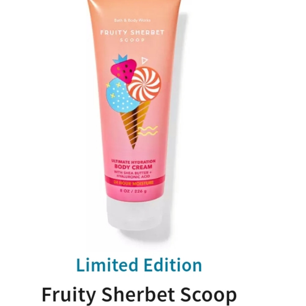 🍨🛁🧴NWT‼️ Bath & Body Works "Fruity Sherbert Scoop" 3-pc Set •Limited-Edition• - Picture 7 of 10
